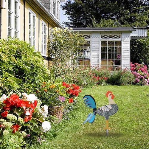 Fycakly Garden Windmill Chickens Wind Chime 17 X 27 Cm Wooden Outdoor with Kraft Paper for Balcony Terrace Garden 16