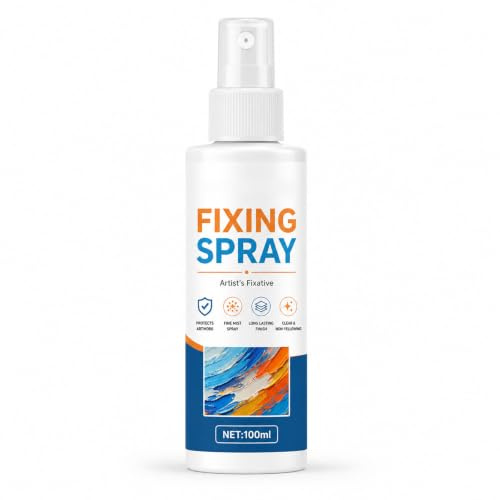 Fixativ Spray für Pastellkreide,Fixiermittel für Aquarelle,Fixativ das Kohle,Buntstift und Pastellzeichnungen schützt