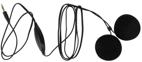 SHINEOFI Auriculares para Casco de Motocicleta Auriculares de Casco Micrófono, 1,2m, Negro, Goma Abs Imán, para Móviles, Contestar Llamadas y Ajustar Volumen