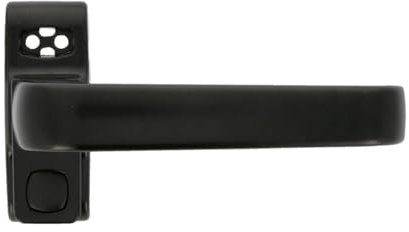 Amig - Locking Handle for Doors and Windows Mod. Gamma | 122 x 70 mm | Rosette | Right | Interior Doors and Windows | No Square | Black Aluminium