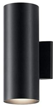 Kichler Cylinders 12 Outdoor Wall Sconce in Black, 2-Light Exterior Wall Light, Cylinder Fixture, (12 H x 5 W) , 9244BK