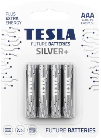 Silver - Confezione da 4 batterie alcaline AAA (LR03, micro matita, blister
