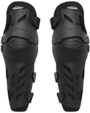 Ginocchiere Moto, PVC Resistente All'usura, Ginocchiere Ad Alta Elasticità Anticollisione, Flessibile, Traspirante E Antivento, Bicicletta, 1 Paio (Black)