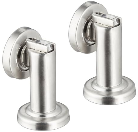 Relaxdays Türfeststeller Magnet, magnetischer Türaufhalter, aus Edelstahl, Boden- oder Wandmontage, Türhalter, Silber | aus Edelstahl, Boden- oder Wandmontage, Türhalter