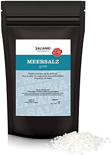 Saliamo | 900g Meersalz grob - grobes Salz - Kochsalz - für die Salzmühle - ohne Rieselhilfe