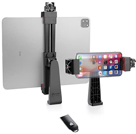 Zeadio Smartphone Tripod Mount Adapter - Cellphone & Tablet Clamp Holder with Ball Head Mount, Fits iPhone, Android, iPad, Microsoft Surface, Nexus & More