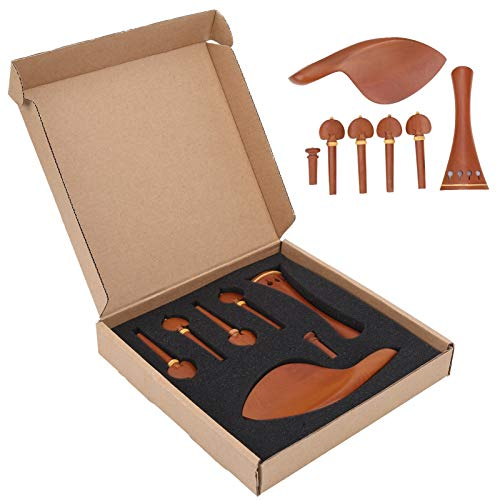 Violin Saitenhalter, Violin Teile Mit Kinnstütze Endstift Saitenhalter Holz Stimmwirbel 4/4 Fittings Set Ersatz Leistungsfähiges Zubehör