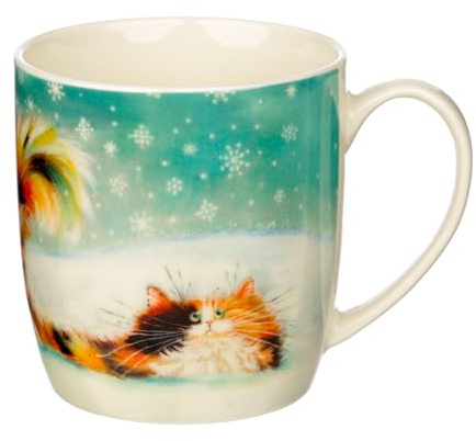 Puckator Weihnachten Kim Haskins Rote Katze Tasse aus Porzellan
