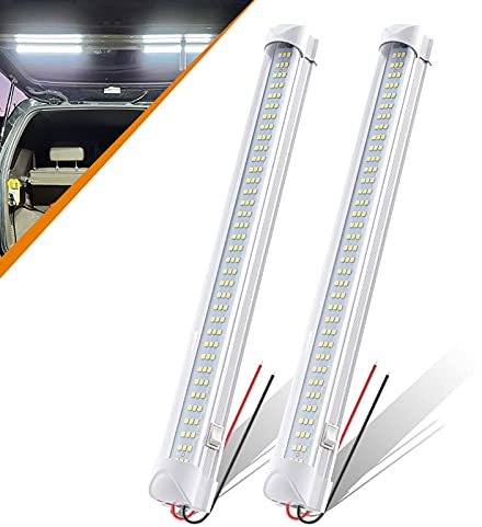 CZC AUTO 12V/24V LED-Lichtleiste mit Ein-/Ausschalter - 108 LED-Lichtleiste für Van, LKW, Wohnmobil, Wohnwagen, Anhänger, Schrank, Camping - 2er-Pack