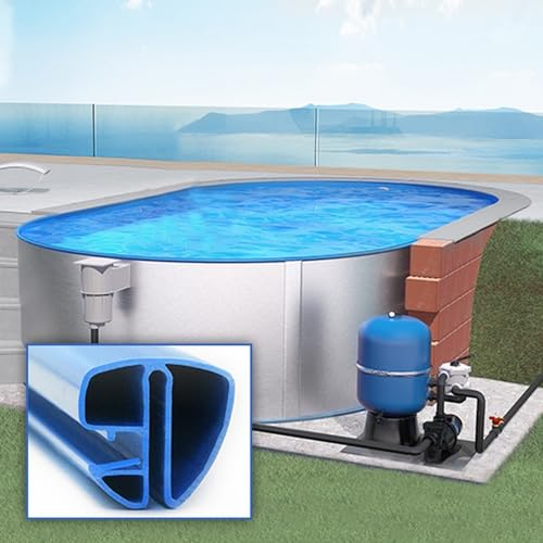 Ovalpool 530 x 320 x 120 cm I Starter Set I Poolfolie blau 0,8 mm I Filteranlage I Spezial Handlauf I 5,3 x 3,2 x 1,2 m