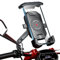 WACCET Soporte Movil Moto 360° Rotación Soporte Telefono Motocicleta Durable Anti Vibración Porta Movil Scooter Retrovisor Resistente al Óxido Portamoviles Moto para Móvil 4-7 Pulgada (Negro)