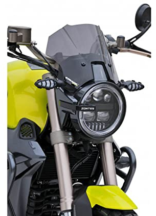 Ermax Compatible avec/Remplacement pour ZONTES 125 SCRAMBLER 2022 - TETE DE FOURCHE SAUTE VENT NOIR CLAIR ERMAX - 0645001 PRO
