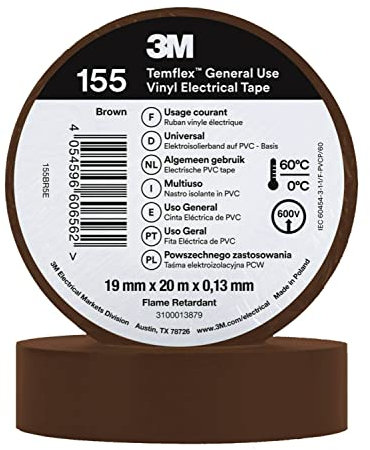 CINTA AISLANTE PVC 3MÖ TEMFLEXÖ 1300 MARRON