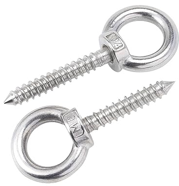 GETREY Hebeösenbolzen,Ankerbolzen, M8 2 Stück Ring-Ösenschraube, Ringhakenschrauben, 304 Edelstahl-Hebeösenschraube, Holz-Endring, Ösenhaken, selbstschneidend (Color : 1Pcs, Size : 20mm)