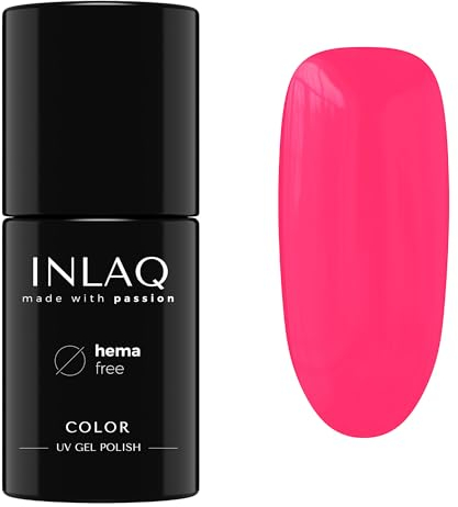 INLAQ® UV Nagellack Gelb - 6 ml Hema Free - Langlebiger UV Lack - Nail Polish - Sweet Candies Kollektion - Gelnägel - Shellac Gel - Gellack ohne Hema | 1072- Power Pink