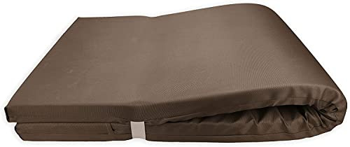 Acomoda Textil - Colchón Tumbona Impermeable. Cojín 180x60x6 cm, Desenfundable, Cómodo y Elegante. Ideal para Jardín, Playa, Piscina, Balcón y Terraza. (Marrón, 2)