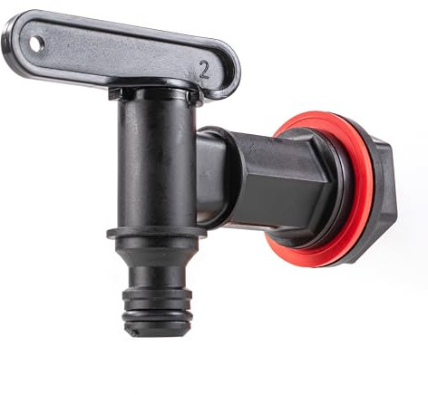Water butt/rain barrel/water tank replacement outlet tap with nut and washer requires a 26mm hole,universal garden hose click connection