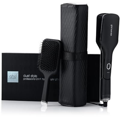 ghd Duet Style Gift Set - 2-in-1 Hot Air Styler with Paddle Brush and Heat Resistant Bag, from Wet to Dry, Hair Straighteners and Hair Dryer in One Tool with No Heat Damage, UK Plug