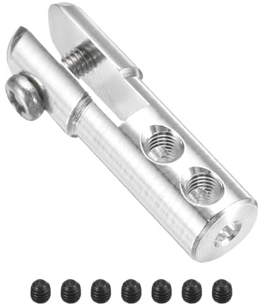 QUARKZMAN 1 Stück Metall-Clevis M2 Gewinde Aluminiumlegierung Clevis Servo Horn Zugstange Chuck Verbinder mit Schrauben für RC Flugzeug Auto Hubschrauber Modell Ersatzteile, Silber