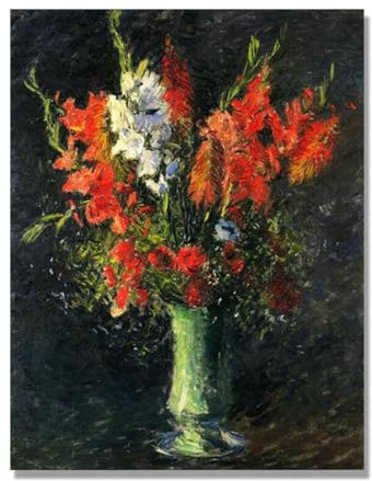 NHLDZYH Berühmte Leinwanddrucke, Reproduktion Druck auf Leinwand, Wandkunst Leinwandbild für Wohnkultur. (Vase mit Gladiolen). 50x65cm. Nur Leinwand.