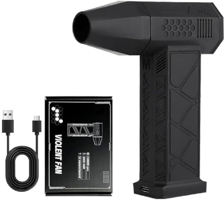 Super-Power-Turbolüfter mit 130.000 U/min,Ac-27 Air Duster, Ac-27 Turbo Fan,Elektrische Staubgebläse Druckluftspray,3-Gang Compressed Air Duster,Turbo Gebläse für PC, Auto,Sofa Reinigung (Schwarz)