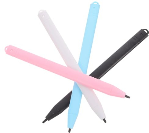 MUCKLILY 4 Stück LCD Schreibtablett Stylus Stift Kompatibel mit Digitalen Schreibblöcken Ersatzstifte für Kinder und Erwachsene Vielseitig Einsetzbar für Schule und