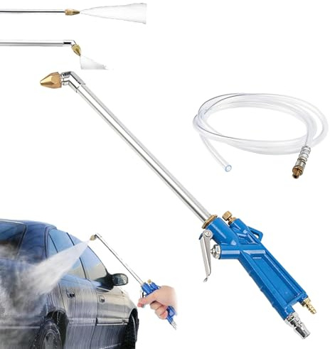 Druckluftpistole, Hochdruckreiniger Pistole mit Wasseranschluss, Luftdruckpistole für 1/4 Bsp Schnellkupplung, Druckluft Reinigungspistole Perfekt für Autoreparaturen, Werkstattreinigungen (A)