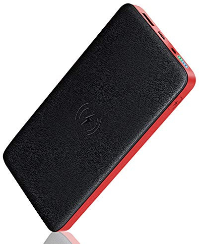 Power Bank,PowerBank Qi Wireless, 10000mAh Fast Qi Wireless External Battery Pack with Dual Input (Type-C & Micro USB) with Compatible XS/XR/XS Max/8/8 Plus and More Devices
