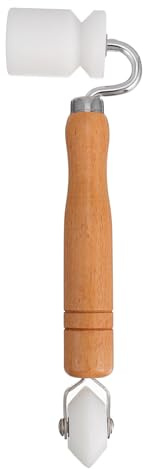 MUCKLILY Wooden Handle Wallpaper Seam Pressure Roller Wheel Construction Tool Ergonomic Grip Compact DIY Wallcovering Kit