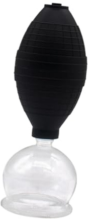 perfeclan Ventosaterapia facial de vidrio, herramienta personal de masaje facial, ventosa de masaje al vacío para terapeutas corporales, muscular del cuello, Altura 14.6cm