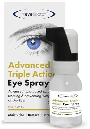 Eye Doctor Advanced Triple Action Eyelid Spray for Dry Eyes, Eye Lubricant | Sacha Inchi Oil, Trehalose and Dexpanthenol in a DEMET Microemulsion, No Preservatives, No Blurring, Safe with Contact Lenses