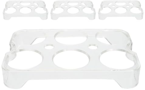 NESTINGHO Set 4 Pezzi Contenitori per Uova in Plastica Impilabili Design Fisso per Frigorifero, Organizer per Conservazione Uova che Previene Scivolamenti e Rotture