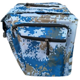 Healifty Doppelte Fahrradtasche in Tarnfarben für Gepäckträger, Blau