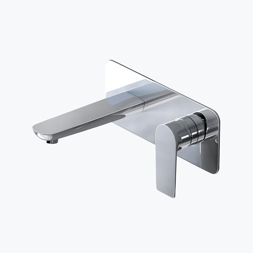Mai & Mai Wasserhahn Bad Wandarmatur Unterputz in Silber aus Messing | Armatur Waschbeckenarmatur, Badarmatur inkl. Einbaukörper, Einhebelbedienung Standard-DIN-Anschlüsse WA118