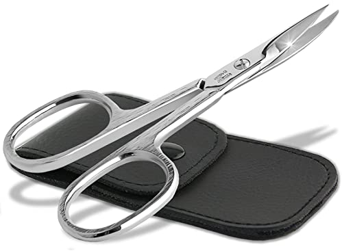 Profi Nagelschere aus Solingen - Premium Qualität mit gebogener Schnittfläche - Extra Scharfe Schneiden MADE IN GERMANY inklusive Etui