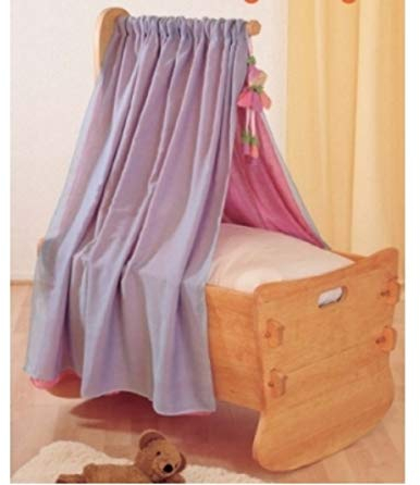 we nature HANS NATUR Bio Himmel für Babywiege 100% Bio-Baumwolle (kbA) GOTS zertifiziert, Baldarchin, Bettvorhang, 230 x 105 cm, Romantisch, Hellblau (Light Blue)