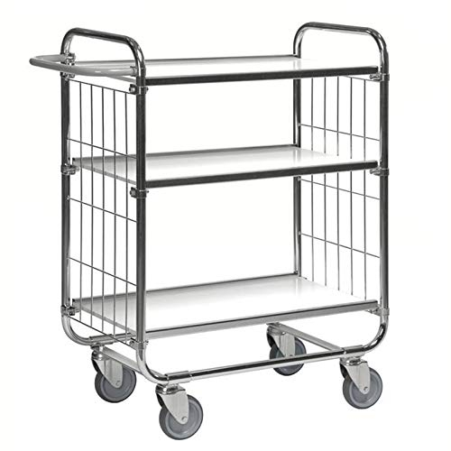 Kommissionierwagen 250 kg, mit 3 Böden, LxBxH 815 x 470 x 1.120 mm, verzinkt