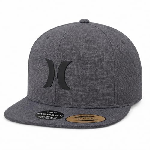 Hurley Men’s Hat – Lightweight Phantom Core Snap-Back Baseball Cap, One Size, Black