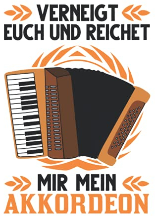 Akkordeonist Notizbuch: Akkordeon Ziehharmonika Akkordeonist Geschenk / 6x9 Zoll / 120 leere Notenblätter Seiten