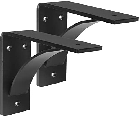 MOUNTAIN_ARK 2 Pack Heavy Duty Steel Mantel Brackets, 7 x 6 Wall Mount L Support for Fireplace, Load 330 lb