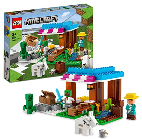 LEGO 21184 Minecraft Die Bäckerei modulares Spielzeug-Set mit Creeper- und Ziege-Figur, Konstruktionsspielzeug für Kinder ab 8 Jahre
