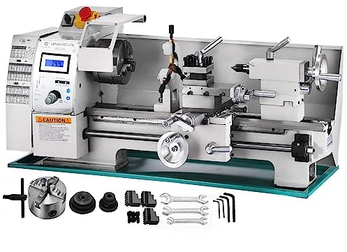 Torno de Metal de 750W, 8x16 pulgadas, 2500RPM, Mini torno de banco, máquina de torno de velocidad de husillo Variable for procesamiento de piezas de precisión