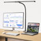 Woputne LED Desk lamp with Clamp, Super Wide & Bright, 5 Color Modes X 10 Brightness Levels, 960LM(160 Pcs Lamp Beads), Memory Function, 12W Computer Monitor Flexible Lamp, Desk Light for Home Office
