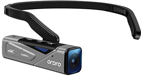 keppy EP7 Head Wearable 4K 60fps Videocamera Visione in prima persona Videocamera vivavoce Controllo APP Autofocus Gimbal integrato a 2 assi Anti-shake con telecomando