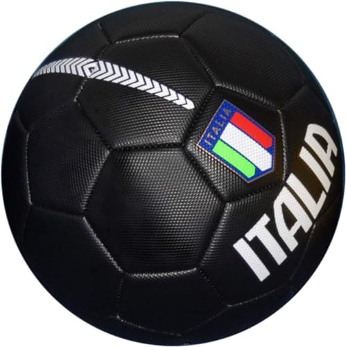 CUCUBA Pallone Da Calcio Da Allenamento o Partita Football Size 5 Nero Italia