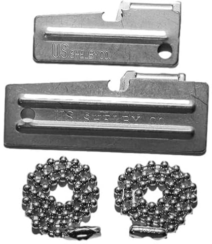Best Glide ASE Steel P-38 & P-51 Military Can Openers with Chains, Set of 2
