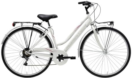Adriatica Bazam City-Trekking Movie Touring-Fahrrad für Damen, 28 Zoll, 6 Gänge, Rahmen aus Stahl, Größe 45, weiß