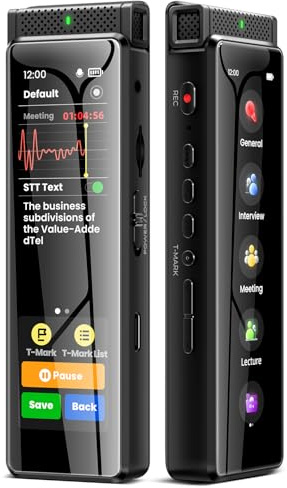 Grabadora de voz Innioasis R1 de 136 GB con reproducción, grabadora de voz digital con Bluetooth y transcripción STT inteligente