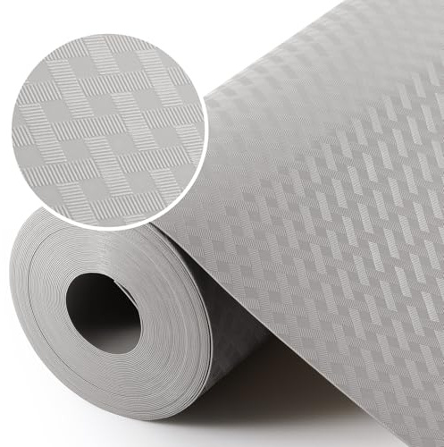 Kitchen Shelf Liner Non Slip,Cupboard Drawer Fridge Mat Gray 11.8× 59