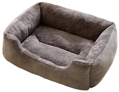 leaderss Bed Pet，Pet Bed Sofa Cat Beds Dog Sofa Soft Pet Square Plush Kennel Warm Thickened Cat Bed Washable Plush Medium Small Dog Bed House Pet Supplies(Grey,50x40cm)